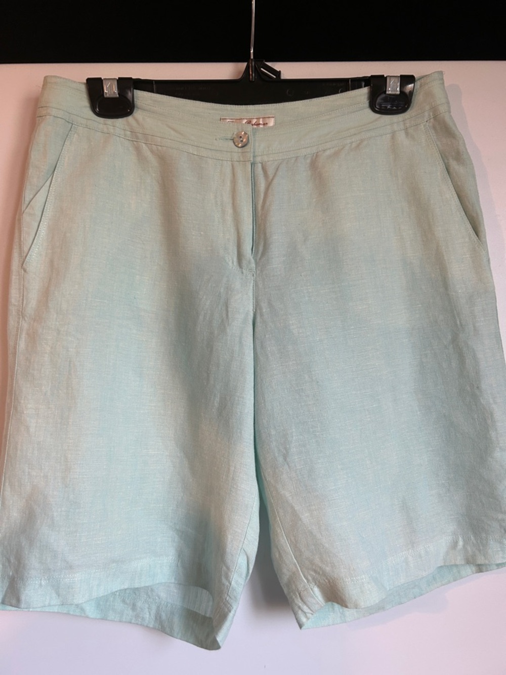 Tommy Bahama Light Mint Linen Bermuda Shorts